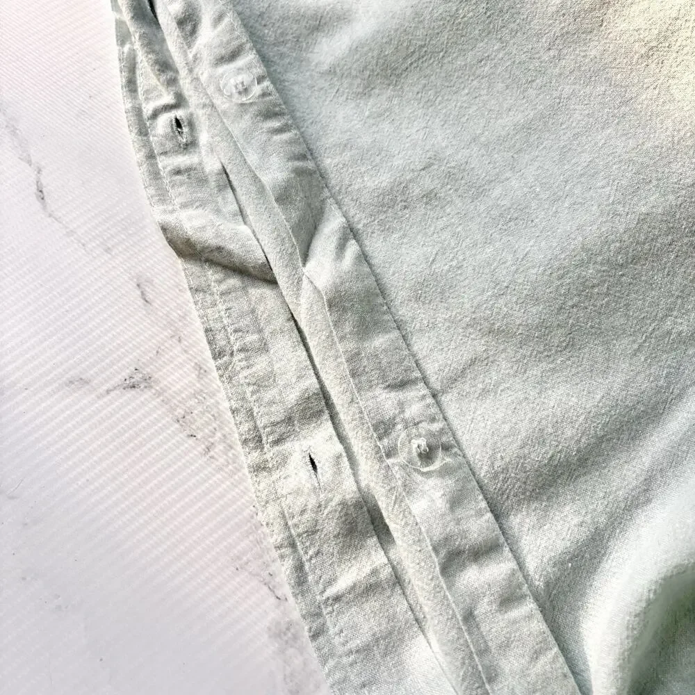 KENNETH COLE Queen Yarn Dyed Mineral Linen Duvet Cover In Sea Glass Coastal